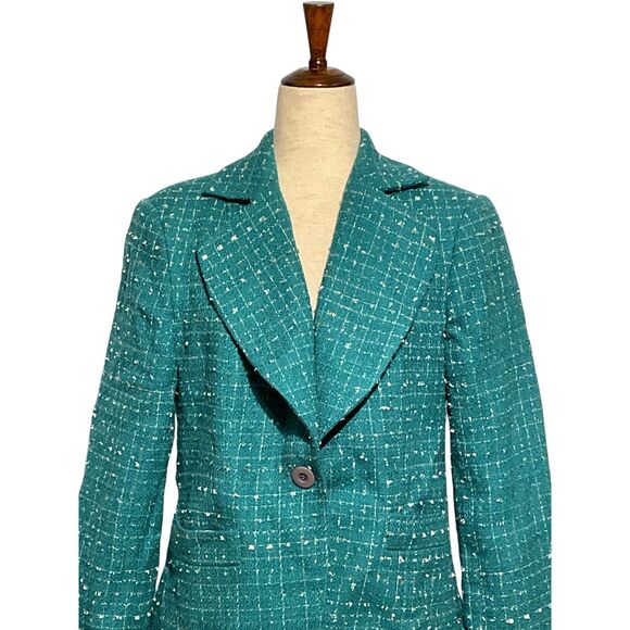 Metrostyle Teal Green Single-Button Blazer - Picture 4 of 11